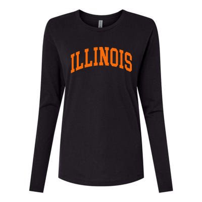 Illinois Il Womens Cotton Relaxed Long Sleeve T-Shirt