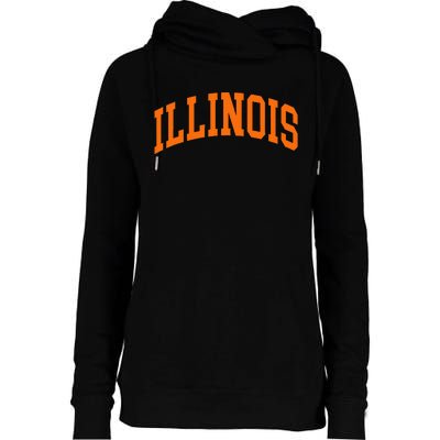 Illinois Il Womens Funnel Neck Pullover Hood