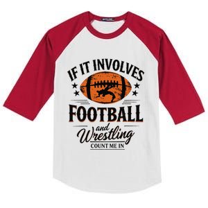 If It Involves Football And Wrestling Count Me In Usa Flag Kids Colorblock Raglan Jersey