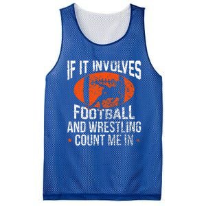 If It Involves Football And Wrestling Count Me Fan Mesh Reversible Basketball Jersey Tank