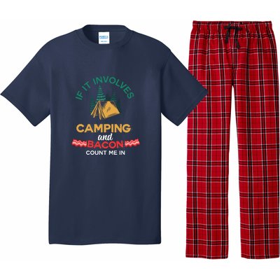 If It Involves Camping And Bacon Camping Gift Wilderness Pajama Set