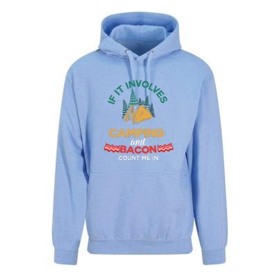 If It Involves Camping And Bacon Camping Gift Wilderness Unisex Surf Hoodie