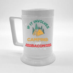 If It Involves Camping And Bacon Camping Gift Wilderness Beer Stein