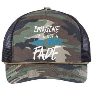 Imagine If I Got A Low Taper Fade Funny Hairstyle Meme Retro Rope Trucker Hat Cap