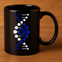Israel, It's In My DNA Star of David Am Yisrael Chai 11oz C Handle Ceramic Mug