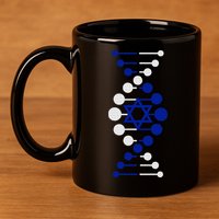 Israel, It's In My DNA Star of David Am Yisrael Chai 11oz C Handle Ceramic Mug