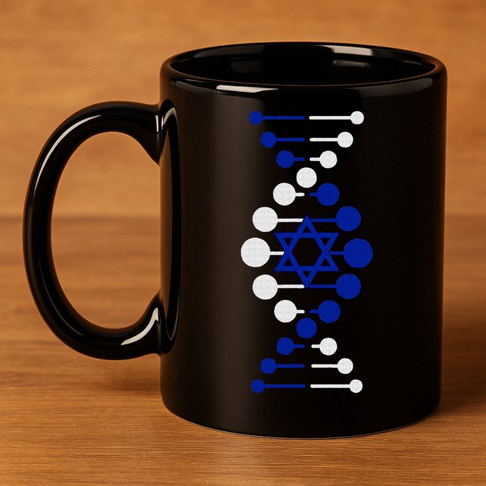 Israel, It's In My DNA Star of David Am Yisrael Chai 11oz C Handle Ceramic Mug