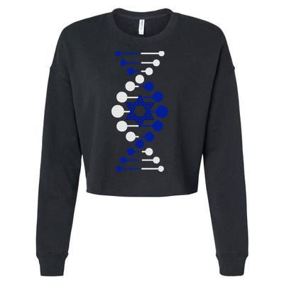Israel, It's In My DNA Star of David Am Yisrael Chai Cropped Pullover Crew
