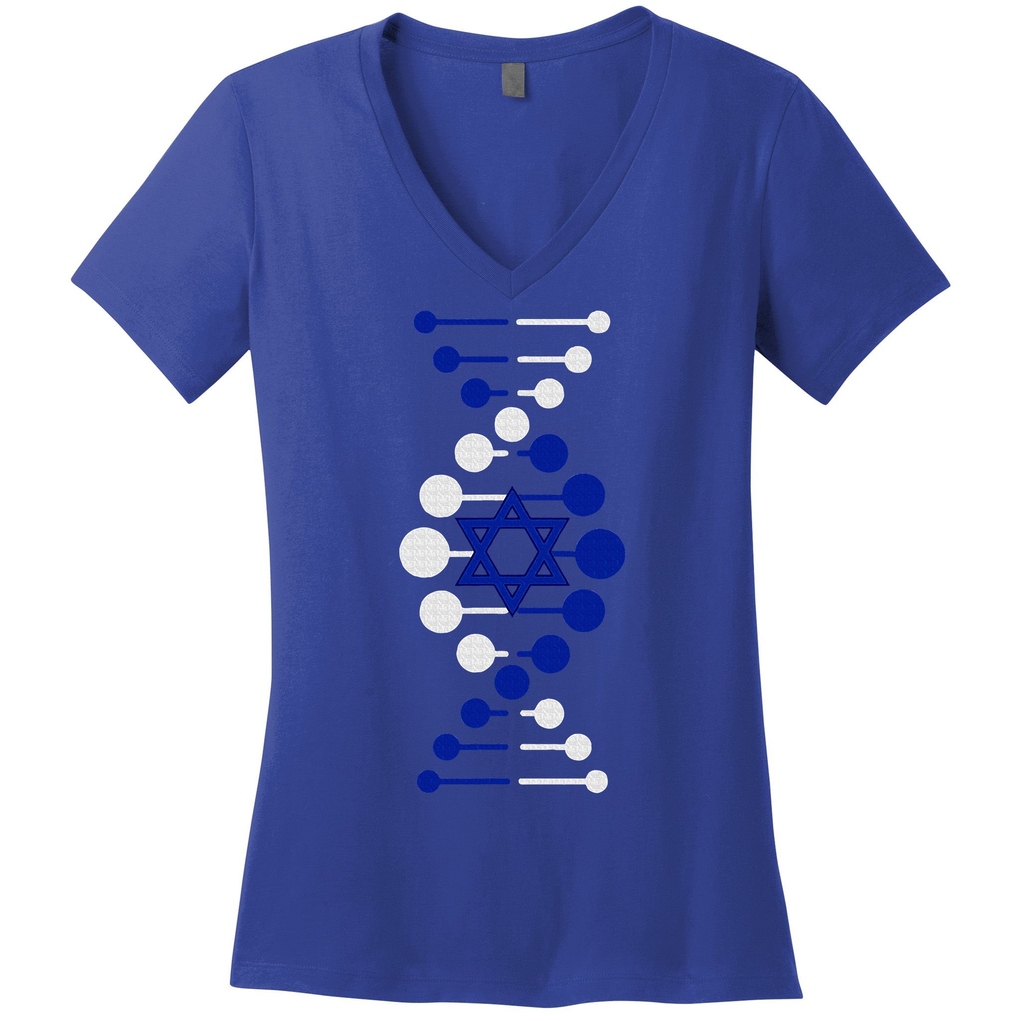 Israel, It's In My DNA Star of David Am Yisrael Chai Women's V-Neck T-Shirt