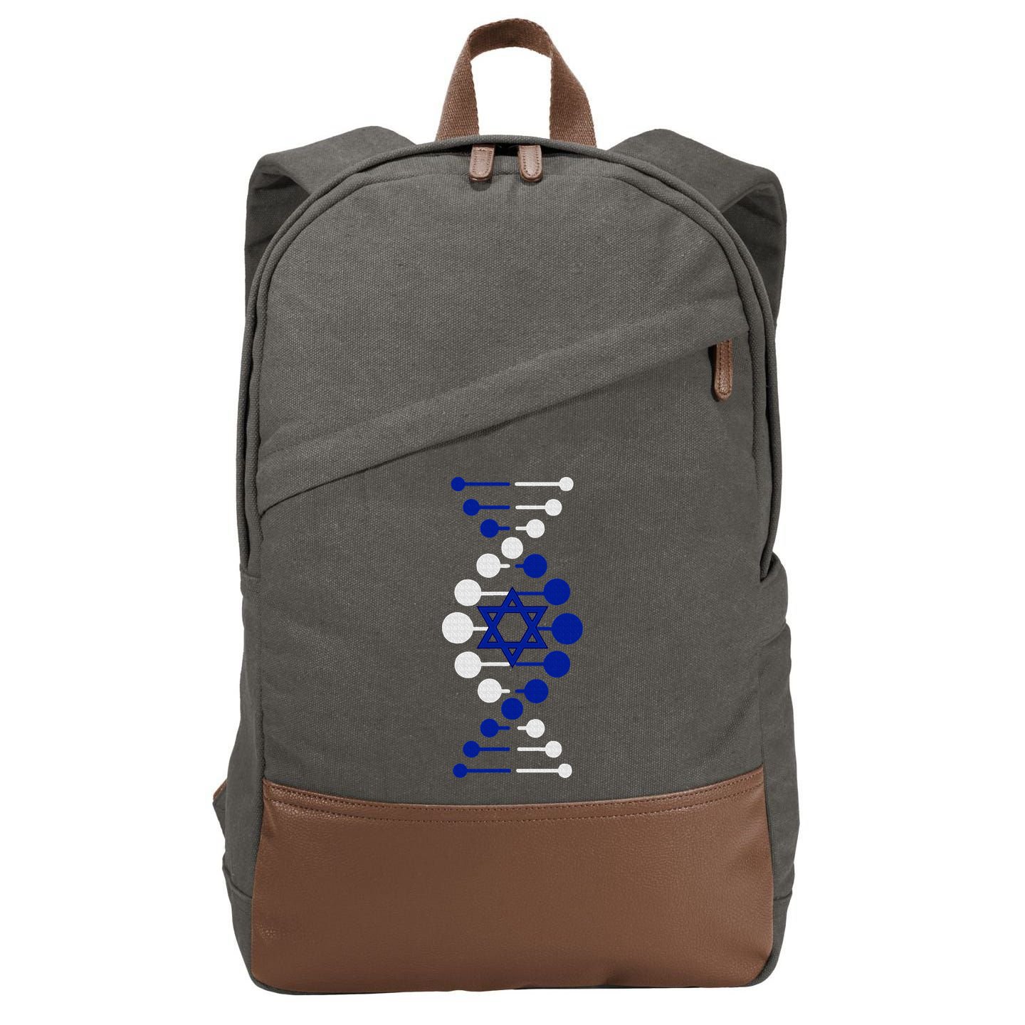 Israel, It's In My DNA Star of David Am Yisrael Chai Cotton Canvas Backpack