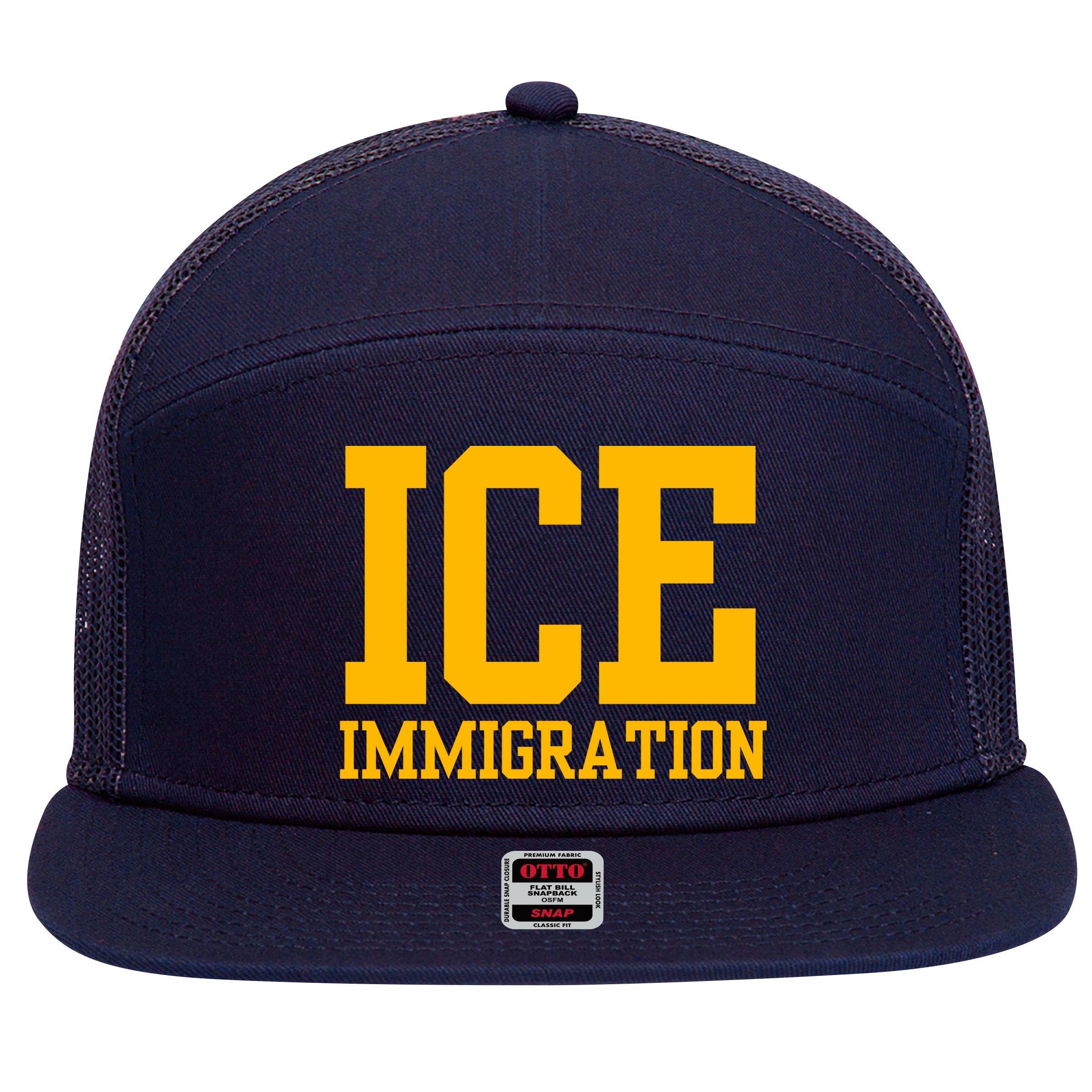 Ice Immigration 7 Panel Mesh Trucker Snapback Hat