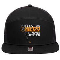 If It Is Not On Strava It Never Happened Cycling Dad 7 Panel Mesh Trucker Snapback Hat