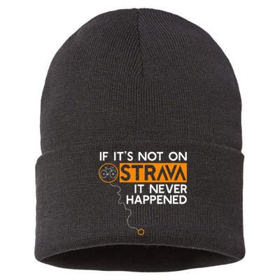 If It Is Not On Strava It Never Happened Cycling Dad Sustainable Knit Beanie