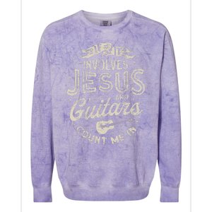 If It Involves Jesus And Guitars Guitarist Christian Music Colorblast Crewneck Sweatshirt