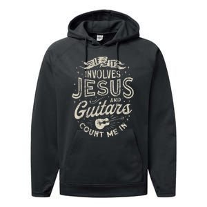 If It Involves Jesus And Guitars Guitarist Christian Music Performance Fleece Hoodie