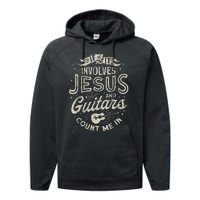 If It Involves Jesus And Guitars Guitarist Christian Music Performance Fleece Hoodie