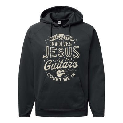 If It Involves Jesus And Guitars Guitarist Christian Music Performance Fleece Hoodie