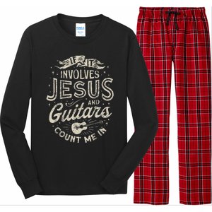 If It Involves Jesus And Guitars Guitarist Christian Music Long Sleeve Pajama Set