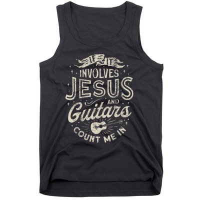 If It Involves Jesus And Guitars Guitarist Christian Music Tank Top