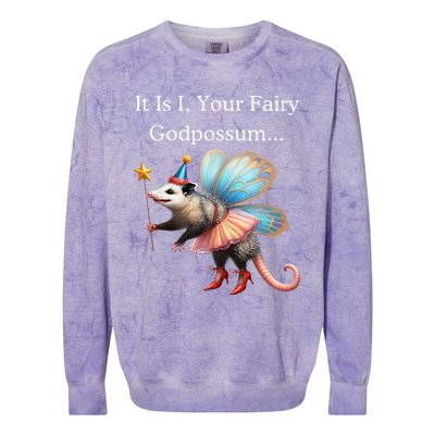 It Is I Your Fairy Godpossum Colorblast Crewneck Sweatshirt