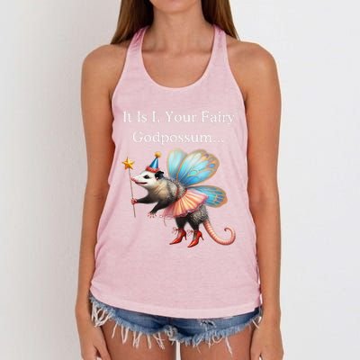 It Is I Your Fairy Godpossum Women's Knotted Racerback Tank