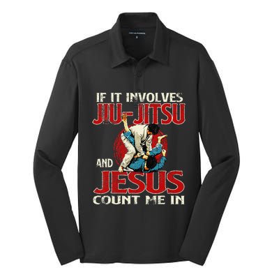 If It Involves Jiu Jitsu And Jesus Count Me In Grappler Silk Touch Performance Long Sleeve Polo