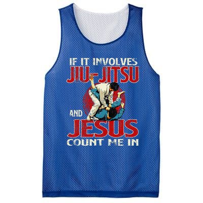 If It Involves Jiu Jitsu And Jesus Count Me In Grappler Mesh Reversible Basketball Jersey Tank