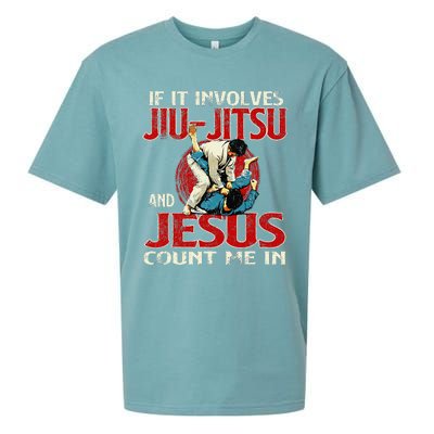 If It Involves Jiu Jitsu And Jesus Count Me In Grappler Sueded Cloud Jersey T-Shirt