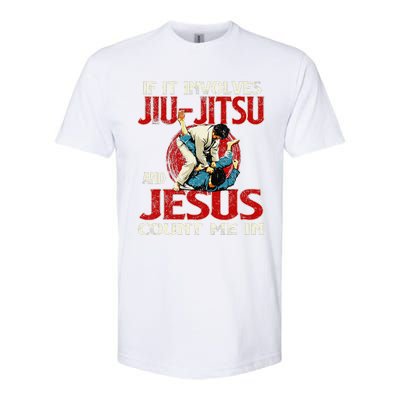 If It Involves Jiu Jitsu And Jesus Count Me In Grappler Softstyle® CVC T-Shirt