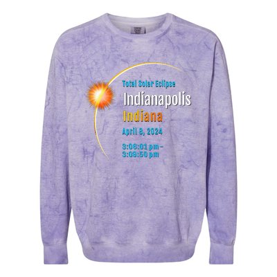 Indianapolis Indiana IN Total Solar Eclipse 2024 1 Colorblast Crewneck Sweatshirt