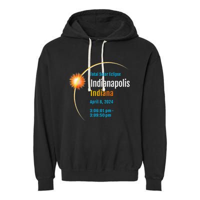 Indianapolis Indiana IN Total Solar Eclipse 2024 1 Garment-Dyed Fleece Hoodie