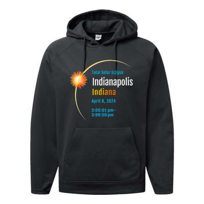 Indianapolis Indiana IN Total Solar Eclipse 2024 1 Performance Fleece Hoodie