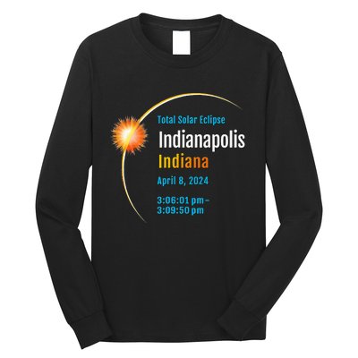 Indianapolis Indiana IN Total Solar Eclipse 2024 1 Long Sleeve Shirt