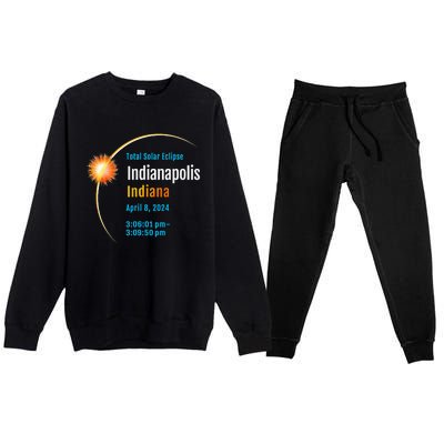 Indianapolis Indiana IN Total Solar Eclipse 2024 1 Premium Crewneck Sweatsuit Set