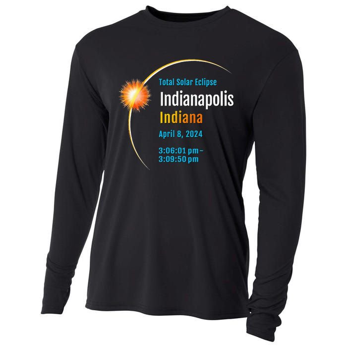 Indianapolis Indiana IN Total Solar Eclipse 2024 1 Cooling Performance Long Sleeve Crew