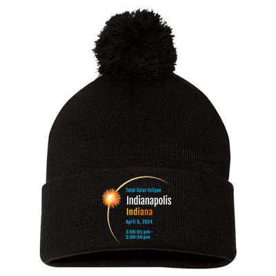 Indianapolis Indiana IN Total Solar Eclipse 2024 1 Pom Pom 12in Knit Beanie