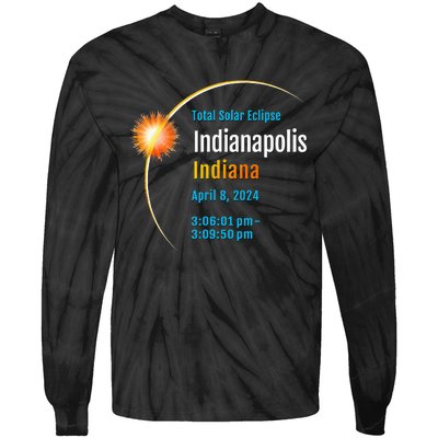 Indianapolis Indiana IN Total Solar Eclipse 2024 1 Tie-Dye Long Sleeve Shirt