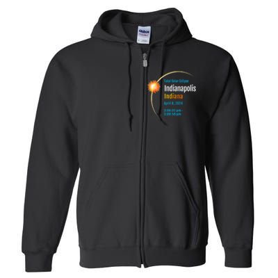 Indianapolis Indiana IN Total Solar Eclipse 2024 1 Full Zip Hoodie