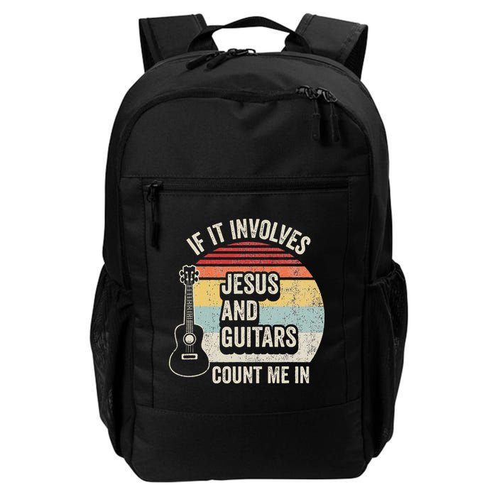 If It Involves Jesus And Guitars Count Me In Backpack