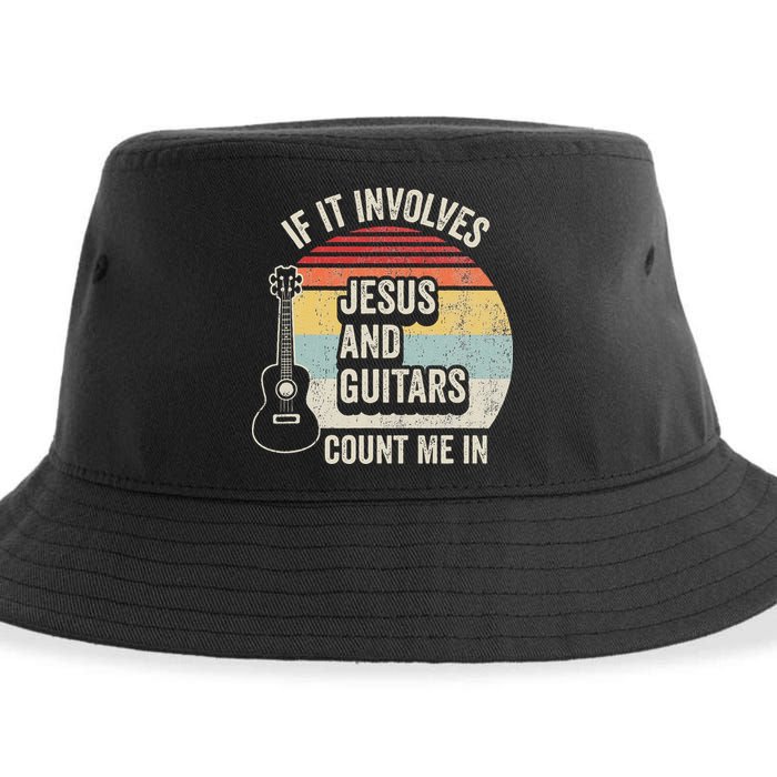 If It Involves Jesus And Guitars Count Me In Sustainable Bucket Hat