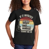 If It Involves Jesus And Guitars Count Me In Kids T-Shirt