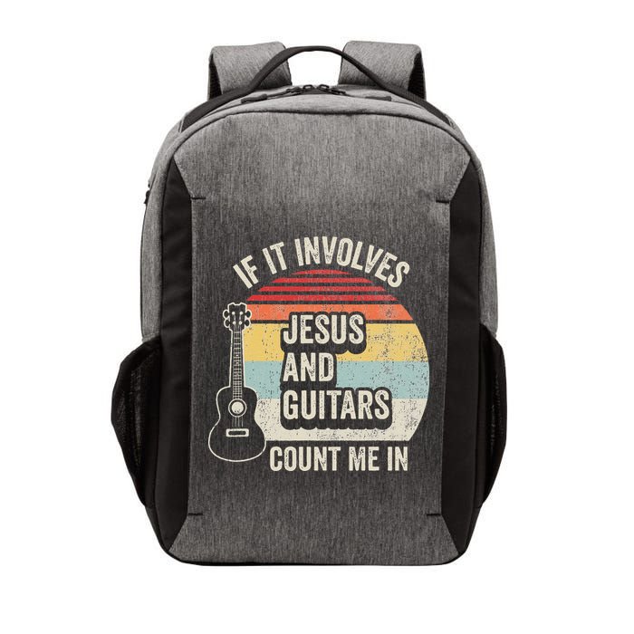 If It Involves Jesus And Guitars Count Me In Vector Backpack