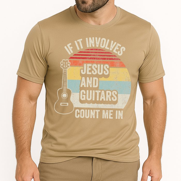 If It Involves Jesus And Guitars Count Me In Cooling Performance Crew T-Shirt