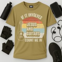 If It Involves Jesus And Guitars Count Me In Cooling Performance Crew T-Shirt