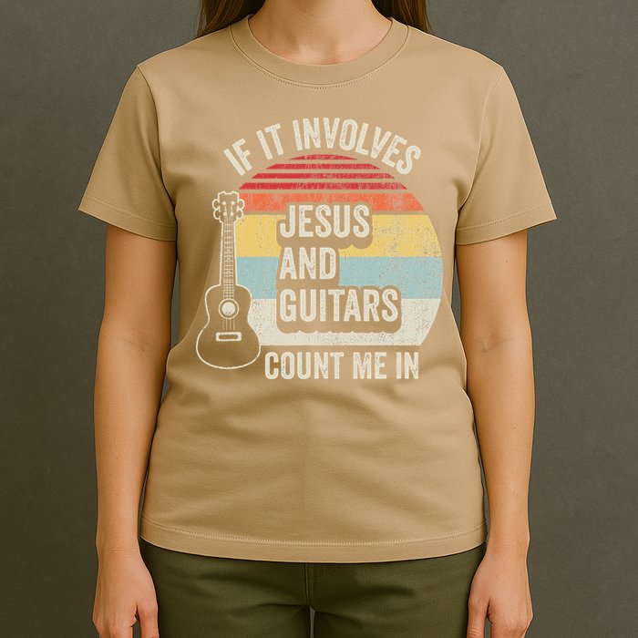 If It Involves Jesus And Guitars Count Me In T-Shirt