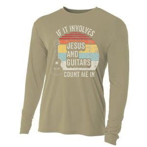 If It Involves Jesus And Guitars Count Me In Cooling Performance Long Sleeve Crew