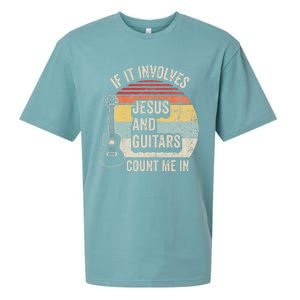 If It Involves Jesus And Guitars Count Me In Sueded Cloud Jersey T-Shirt