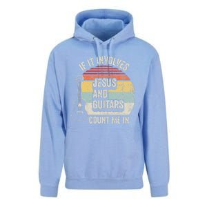 If It Involves Jesus And Guitars Count Me In Unisex Surf Hoodie