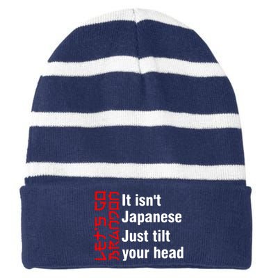 Its Isnt Japanese Just Tilt Your Head Striped Beanie with Solid Band