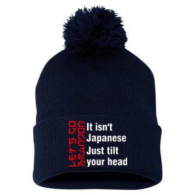 Its Isnt Japanese Just Tilt Your Head Pom Pom 12in Knit Beanie